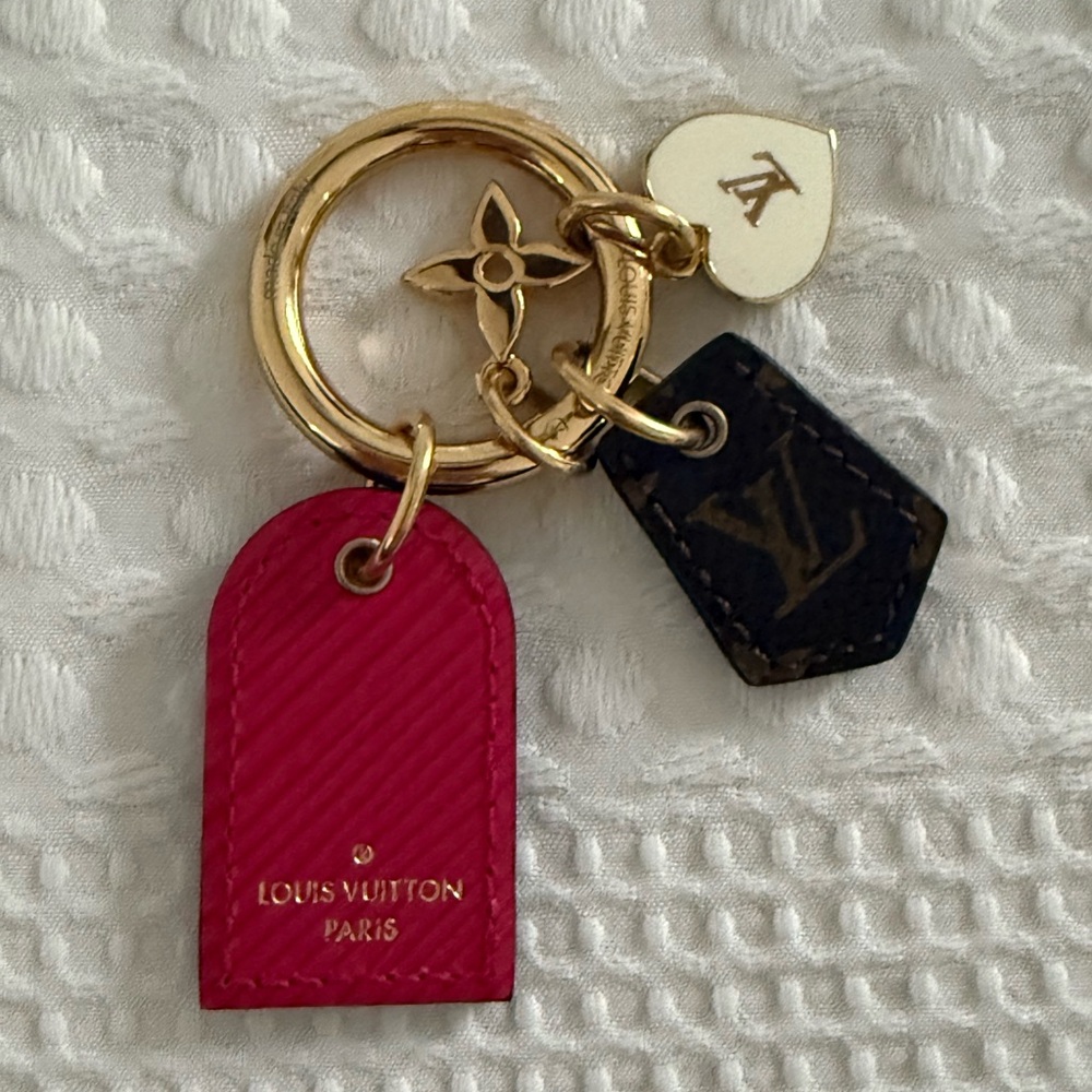 Authentic Louis Vuitton Pink and monogram Keychain